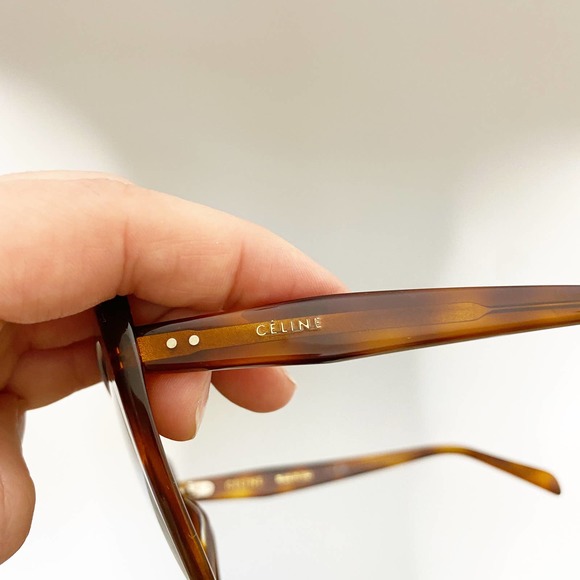Celine Brown Turtle Rectangular Sunglasses - Picture 2 of 7